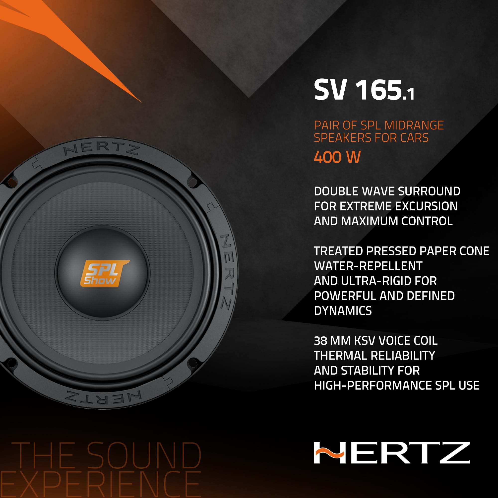 Hertz SV 165.1 Car Audio 400 Watt 6.5 Inch SPL Midrange Stereo